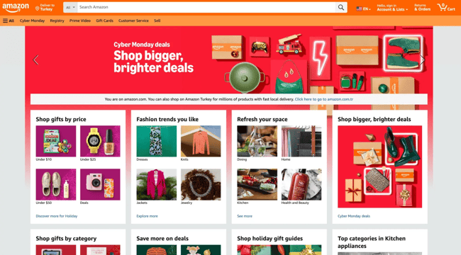web design best practices, amazon desktop website